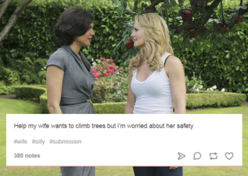 disdurbinglyaddictedtobooks: Swanqueen “Help, my wife”Credits go to the @help-mywif