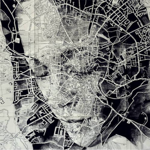 culturenlifestyle:  Ink and Pencil Drawings Conceal Human Faces In Maps UK artist Ed Fairburn uses maps as his canvas to create beautiful and intriguing ink and pencil drawings. The maps’ details, roads and geographical markings give each subject texture,