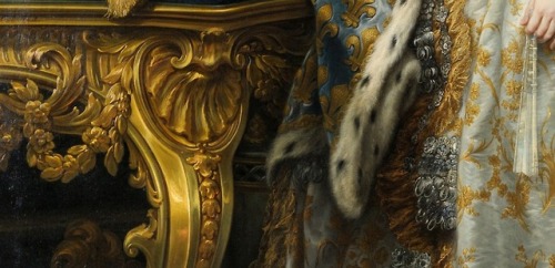 The detail  from Van Loo&rsquo;s painting, Marie Leszczinska Queen of France,