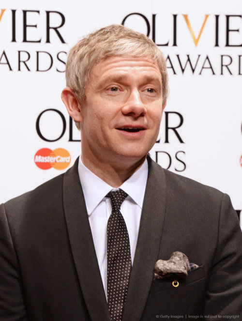 fuckoff-imacting:  bigcong:  Martin Freeman, presenter of Best New Comedy poses in the press room at the Laurence Olivier Awards at The Royal Opera House on April 13, 2014 in London, England.（Getty Images/HQ）  #A D O N I S