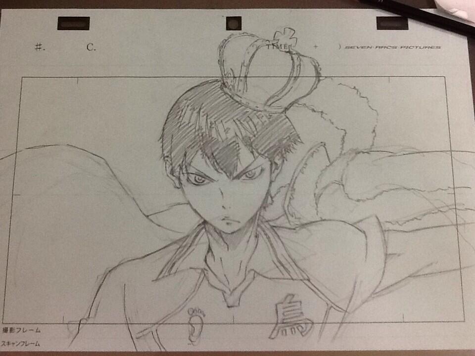 yoshi-x2:  Kageyama drawing progress by Katsuya Kikuchi. 