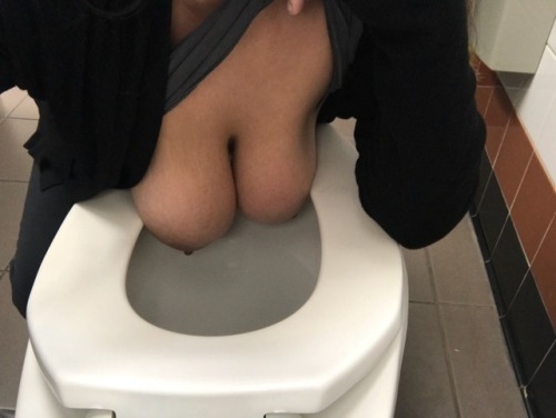 mostlyshy: Tits in a public toilet.
