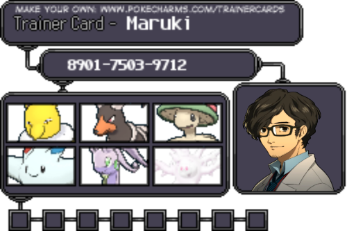 Takuto MarukiFreud (Hypno, male) Cerberus (Houndoom, male) Reishi (Breloom, male)Harmony (Togekiss, 