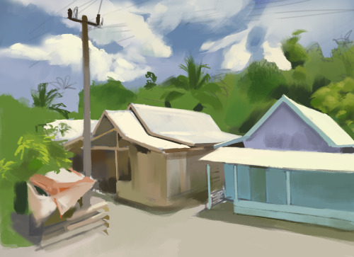 Another Mapcrunch landscape painting. I didn’t get to finish this one and I lost the original 