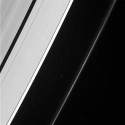 hellospacebot:  A photo of S Rings, a ring near Saturn. Took by Cassini with COISS on July 02, 2013 at 14:58:27.Detail page on OPUS database.