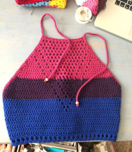 snootyfoxfashion: LGBTQ+ Crochet Halter Crop Tops from HOOKEDnSTONEDx / x / x / x / xholy shit gurls