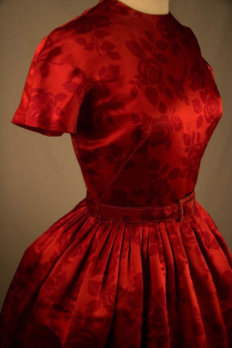 ephemeral-elegance:  Rose Printed Dress, ca. 1950s Purchased from That Shop, Chicago