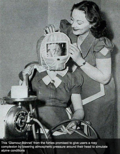 collectivesighs:venusejaculates: merisea:  How Beauty Procedures Looked In The 1930s-40s [x]   Like 