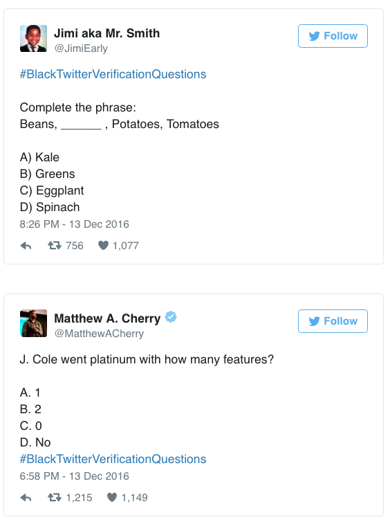 ladynakia:  the-movemnt: #BlackTwitterVerificationQuestions is Black Twitter’s