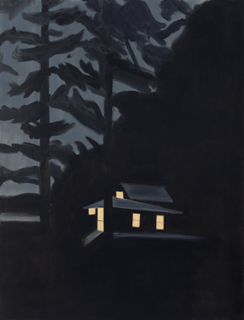 Alex Katz (American, b. 1927, Brooklyn, NYC, NY, USA) - Night House 1, 2013  Paintings: Oil on Linen
