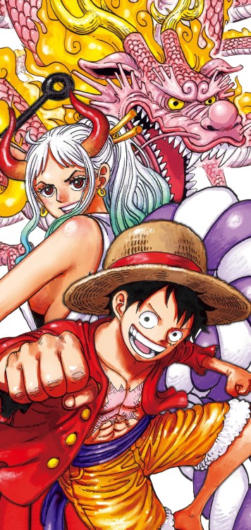 rickypozzi: Luffy & Yamato & Momonosuke from Weekly Shonen Jump Cover 49 2021