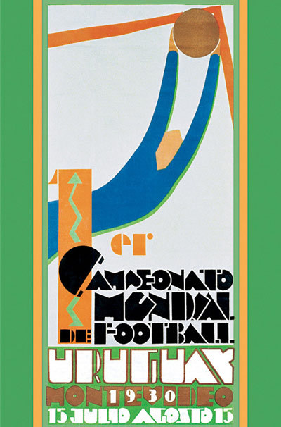 The official poster for the 1930 World Cup – the first one – held in Uruguay. Uruguay wo
