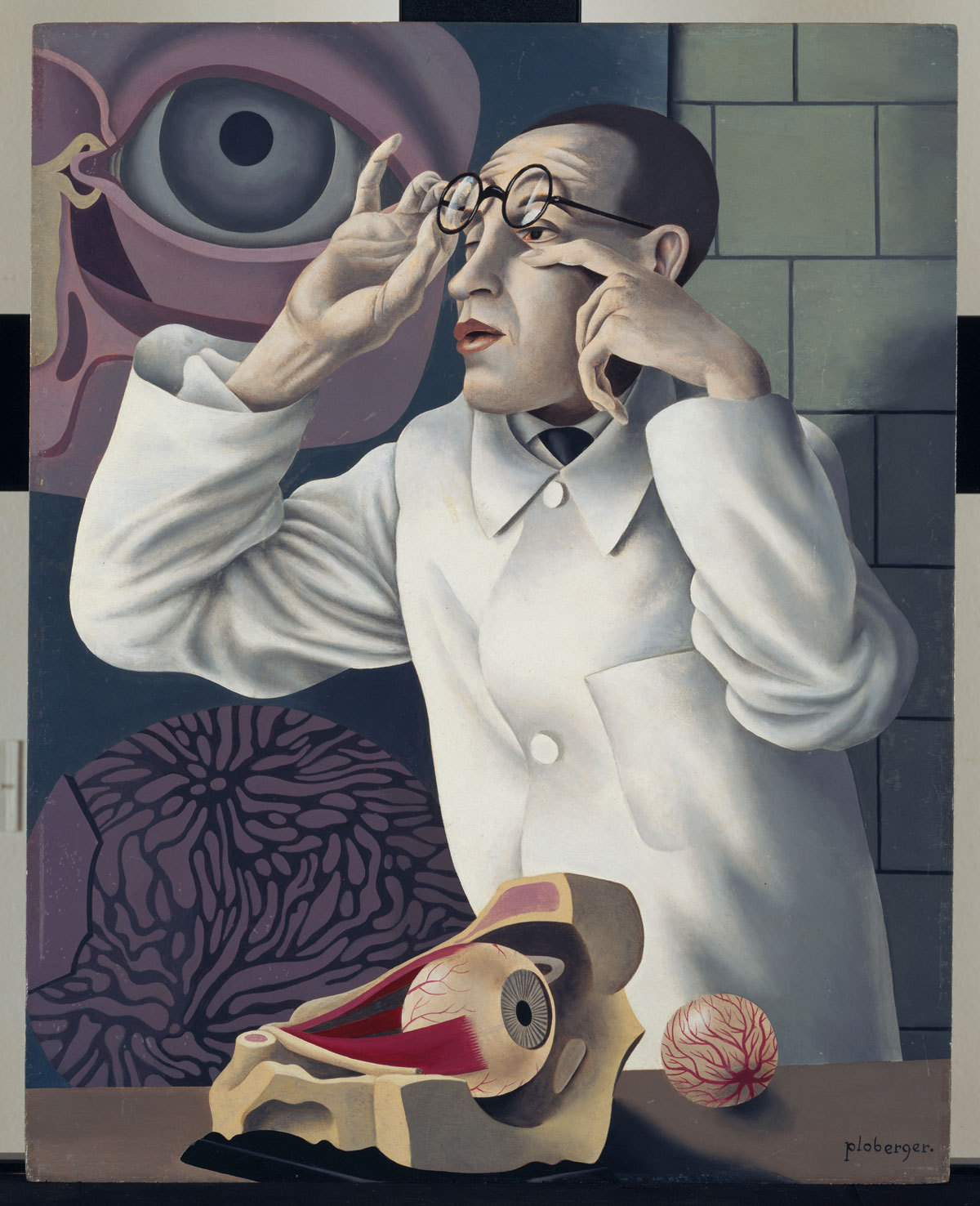 dosartistas: Herbert Ploberger (1902-1977). Self-Portrait with Ophthalmological Models