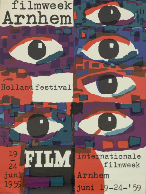 Dick Elffers, poster filmweek Arnhem, 1959. Netherlands. Via Geheugen van Nederland