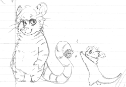 OMFG pepperree DREW THIS DOODLE OF MY SONA ommfgmfgmfgmfgmfg *explodes* thank you everyone go follow this cutie! (and get commissions from her too!) my character is Yma, the tiger otter on the left and Ree is pepperree&rsquo;s character on the right!