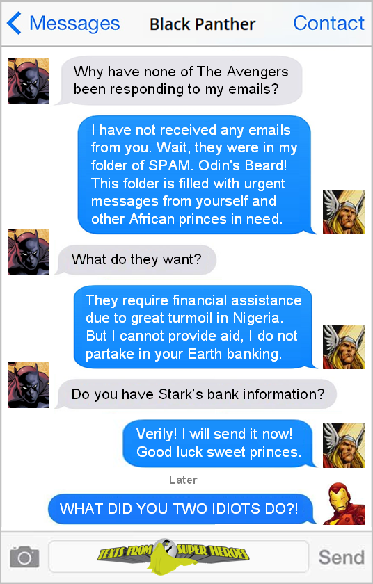 textsfromsuperheroes:  Thanks to Joey Martell for premise submission.