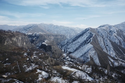 empanadalady: The temple at Garni and surrounding landscapes. Winter 2015. Armenia Columnar Jointing