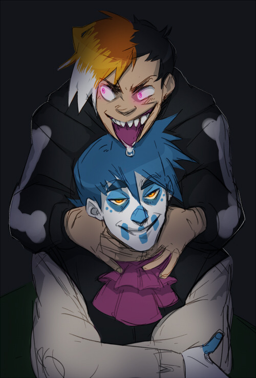 [Oh hey yeah art trade with TINA it was a thing that happened! These are their totally rad OCs 