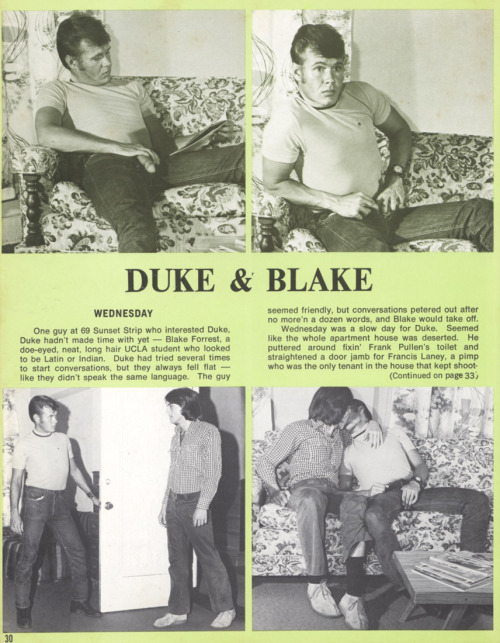 From 69 SUNSET STRIP no 1 (1972) Models are Duke Richards & Blake Forrest