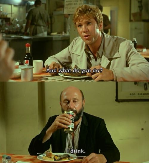 style icons: gary bond and donald pleasence in wake in fright. what a picture! what lapels! the size