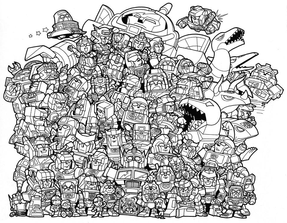 space-bridge-to-nowhere:  Super deformed Transformers by Hidetsugu Yoshioka, created