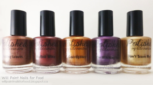 Polished by Alexandra Autumn Harvest Collection Read the full post. Polishes pictured: Don’t S