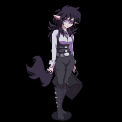 Result of some discussion or another with Zone about joining fetishes. “What if Callie was sort of gothic and had a dark personality?” I spent the rest of the night contemplating it. Then all morning drawing it.