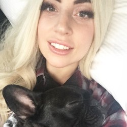 ladyxgaga: @ladygaga: A little tired but having such a happy day. Piggy and me always have a good time. Even when she’s a sleepy batpig.