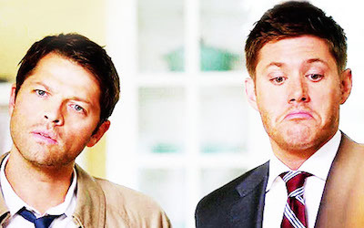 puppycastiel:  Do you ever cry because Dean and Cas just look so perfect together like,excusethehelloutofyou.… Wait a minute.