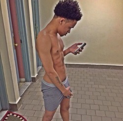 sexyblackboys4u:  Lil Horny