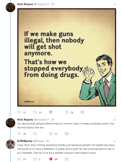 siryouarebeingmocked:  therevenantrising: seandotpolitics:   Right-wingers keep making the same stupid argument about gun control laws that essentially boils down to, “Criminals don’t care about laws!” They don’t understand that they are basically