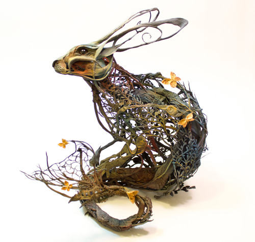 mayahan:  Surrealist Sculptures by Ellen Jewett Merge Plant and Animal Life