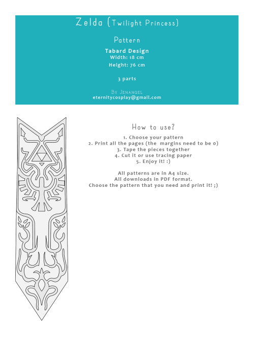 jenangel: Zelda (Twilight Princess) Tabard Design in high qualityFree pattern Made in Adobe Illustra