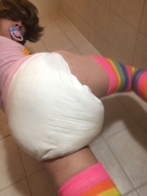 Soaked and messy diaper