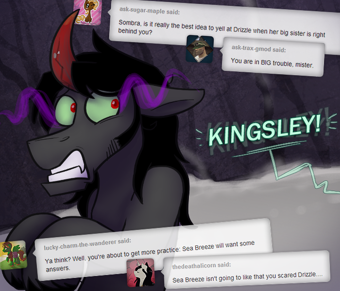 ask-king-sombra:  Hell hath no fury like a protective older sister. …And Drizzle