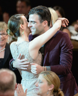 gasstation:  Sarah Paulson, Zachary Quinto and Lily Rabe at the Critics’ Choice TV Awards 2013, June 10th awww all of these heartwarming pictures seriously remind me of a nice and cozy memories from AHS..  