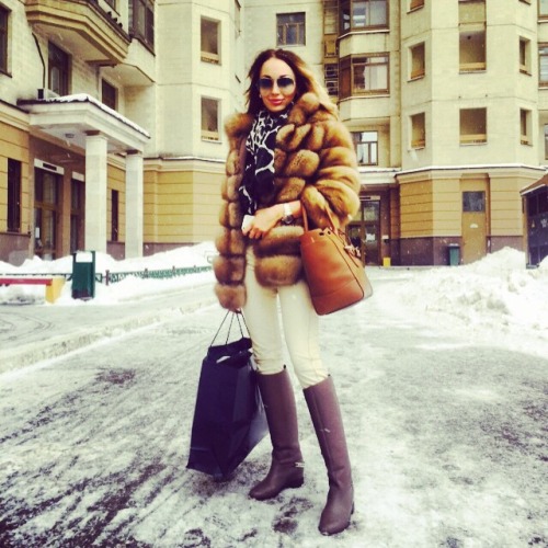 Riding boots in the snow