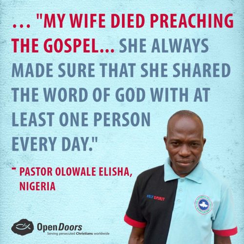 Eunice Elisha, mother of seven and wife to Pastor Olowale Elisha, had been preaching on the streets 