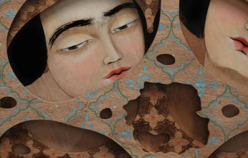 artdetails:Hayv Kahraman, details from Decagram series, 2013, oil on panels