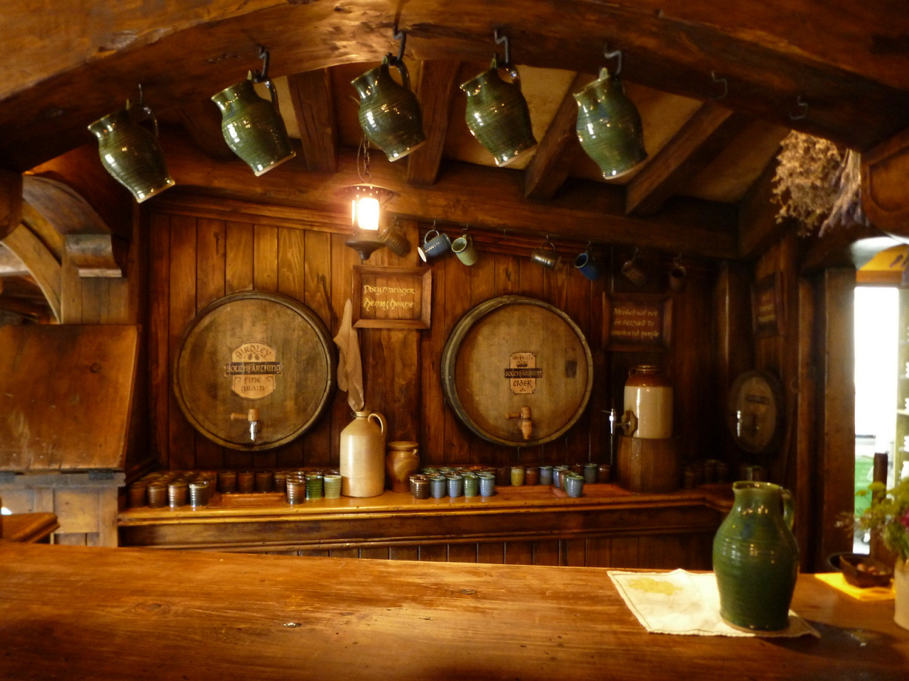 hobbithouses:  the green dragon inn, hobbiton, matamata nw. zealand   Nice tavern,