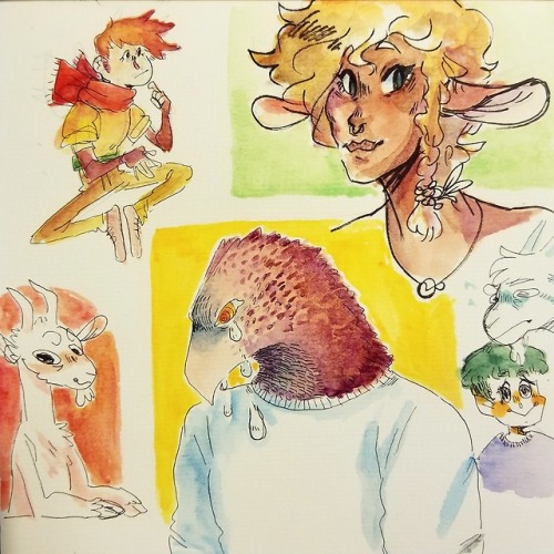 some watercolor sketches ive done and posted to insta awhile ago. also today (6/26) is my bday and i