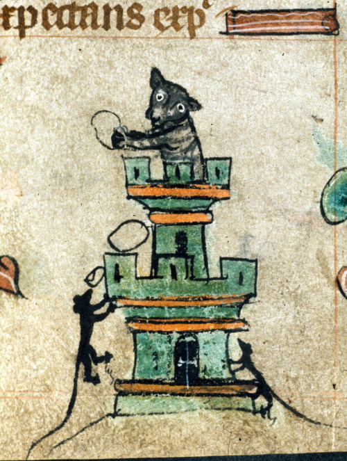 the cat’s tower besieged by the micebook of hours, London ca. 1320-1330.British Library, Harle