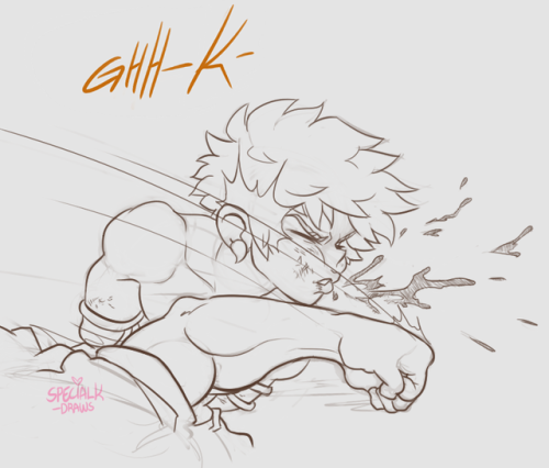 specialk-draws:Crude fiery Adventurer meets Tiny Shapeshifter that seems to have given up on itself,
