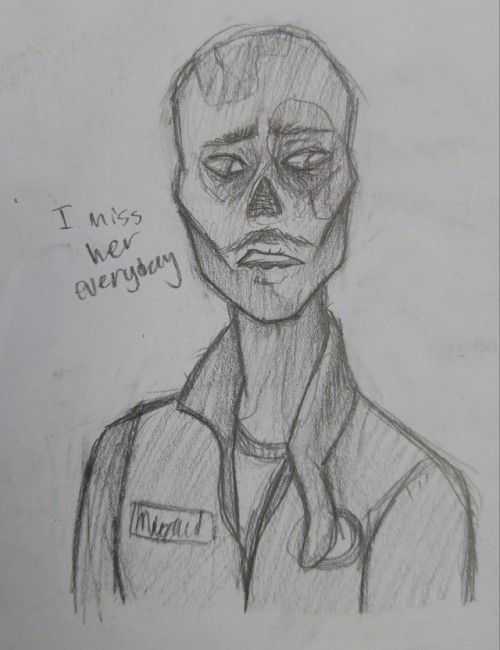 caitsgates-arts:I drew a sad grandpa but then made it better with Alive!Ghoul!Rafaela :)