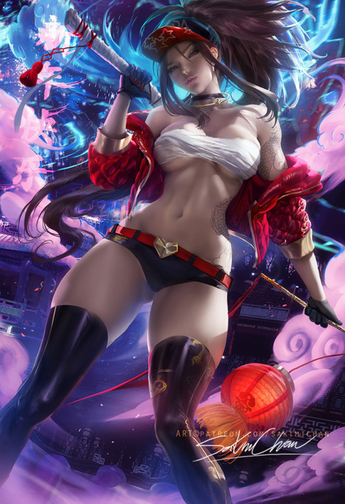 sakimichan:My take on lunar new years variation for KDA Akali <3 though she’d be a cool fit for t