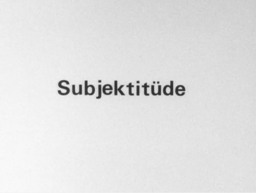 Subjektitüde (1966), dir. Helke Sander