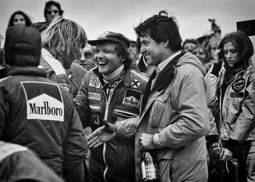 pieregasly: Formula One Legends: Niki Lauda and James Hunt.