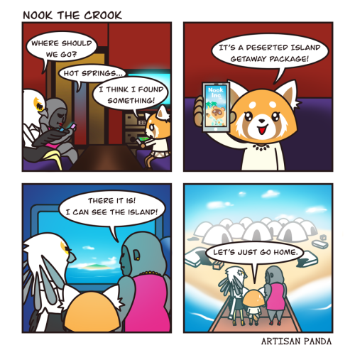 Nook the CrookAggretsuko CrossingI hope you enjoy this little crossover comic I made.