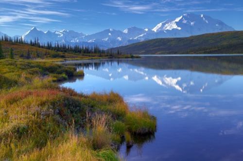 Wonder lakeOne of the wonders of Denali National Park in Alaska it this beautiful body of water, see