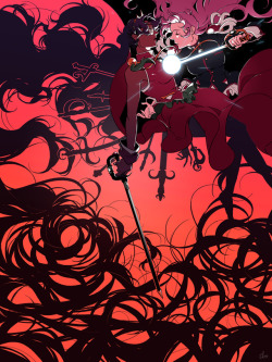 Chirart:  Revolutionary Girl Utena, Dix D'epée À L'envers The Image Slammed Into